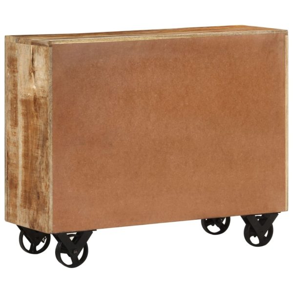 Credenza 80x30x65 Cm In Legno Grezzo Massello Di Mango - Image 4