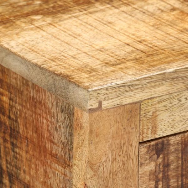 Credenza Con 3 Cassetti 80x30x65 Cm Legno Grezzo Massello Mango - Image 5