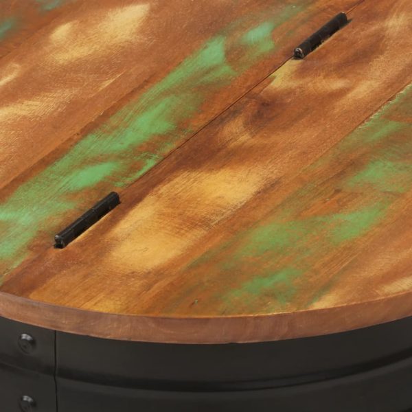 Tavolino Da Salotto Nero 50x39,5 Cm Legno Massello Di Recupero - Image 5