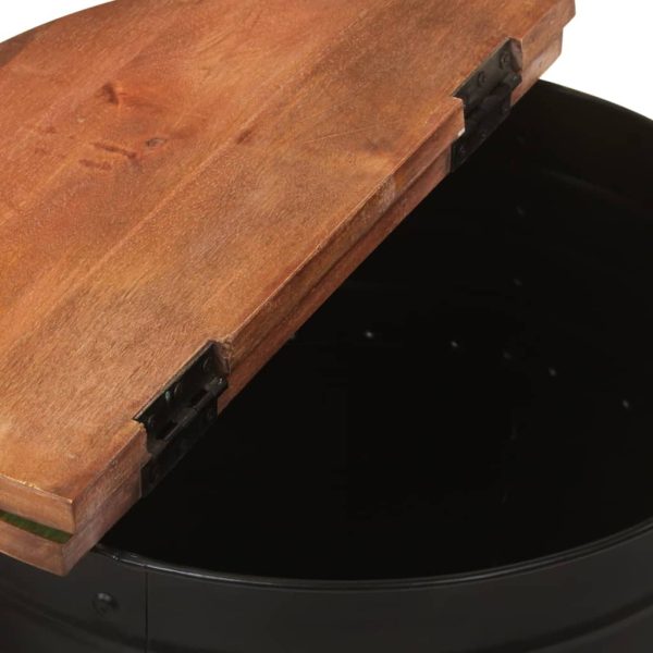 Tavolino Da Salotto Nero 50x39,5 Cm Legno Massello Di Recupero - Image 6