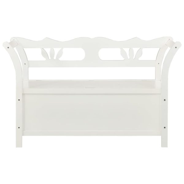 Panca Bianca 107x45x75,5 Cm Legno Massello Di Abete - Image 3