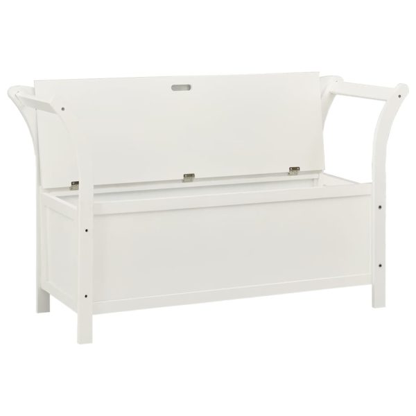 Panca Bianca 107x45x75,5 Cm Legno Massello Di Abete - Image 4