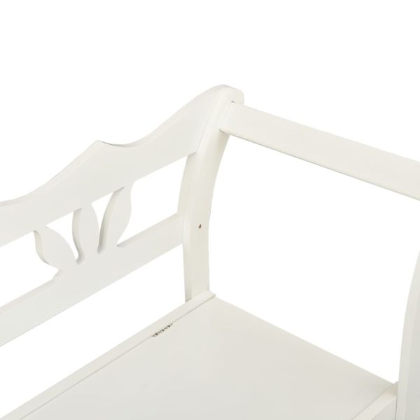 Panca Bianca 107x45x75,5 Cm Legno Massello Di Abete - Image 6