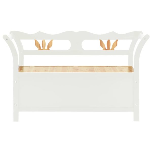 Panca Bianca 107x45x75,5 Cm Legno Massello Di Abete - Image 3