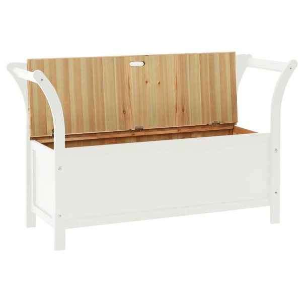 Panca Bianca 107x45x75,5 Cm Legno Massello Di Abete - Image 4