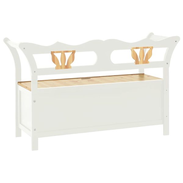 Panca Bianca 107x45x75,5 Cm Legno Massello Di Abete - Image 5