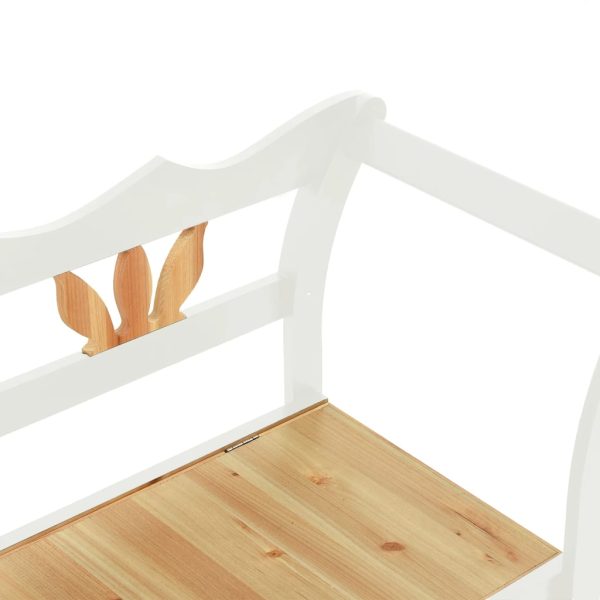 Panca Bianca 107x45x75,5 Cm Legno Massello Di Abete - Image 6