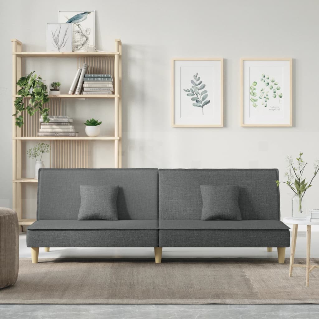 Divano Letto Grigio Scuro In Tessuto