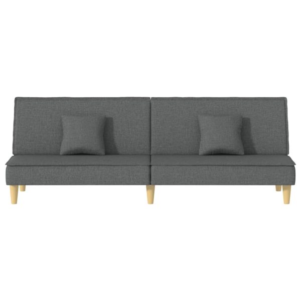 Divano Letto Grigio Scuro In Tessuto - Image 4