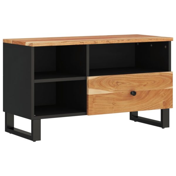 Mobile Tv 80x33x46cm Legno Massello Acacia E Legno Multistrato - Image 2