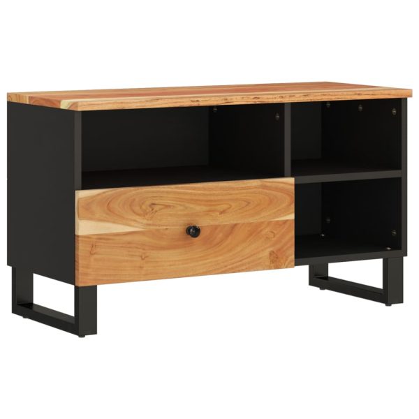Mobile Tv 80x33x46cm Legno Massello Acacia E Legno Multistrato - Image 3