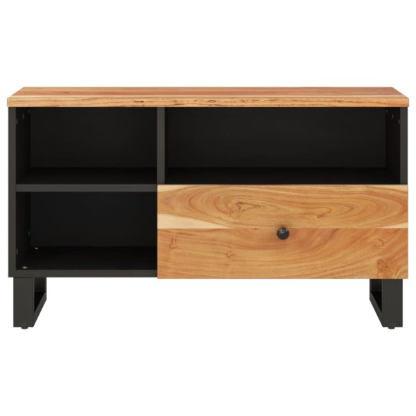 Mobile Tv 80x33x46cm Legno Massello Acacia E Legno Multistrato - Image 5