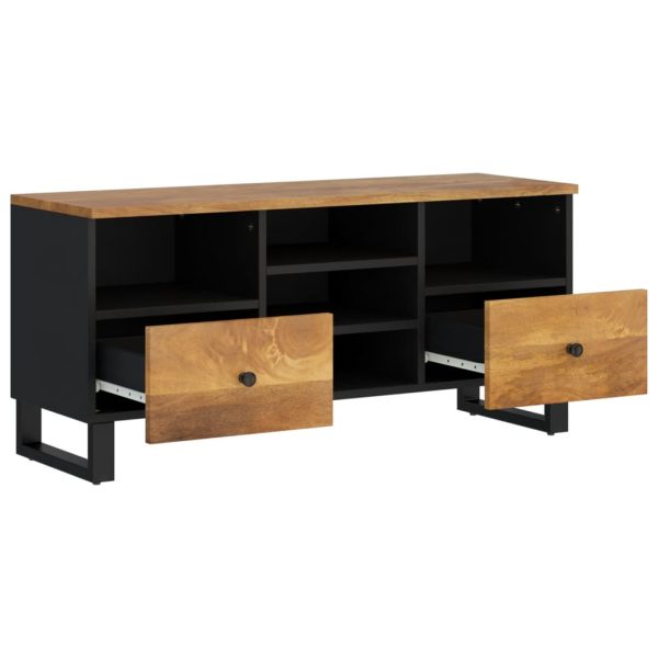 Mobile Tv 100x33x46cm Legno Massello Mango E Legno Multistrato - Image 3