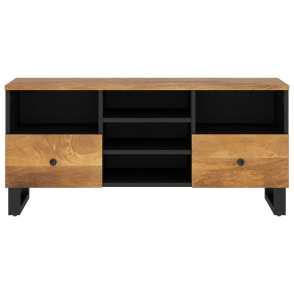 Mobile Tv 100x33x46cm Legno Massello Mango E Legno Multistrato - Image 4