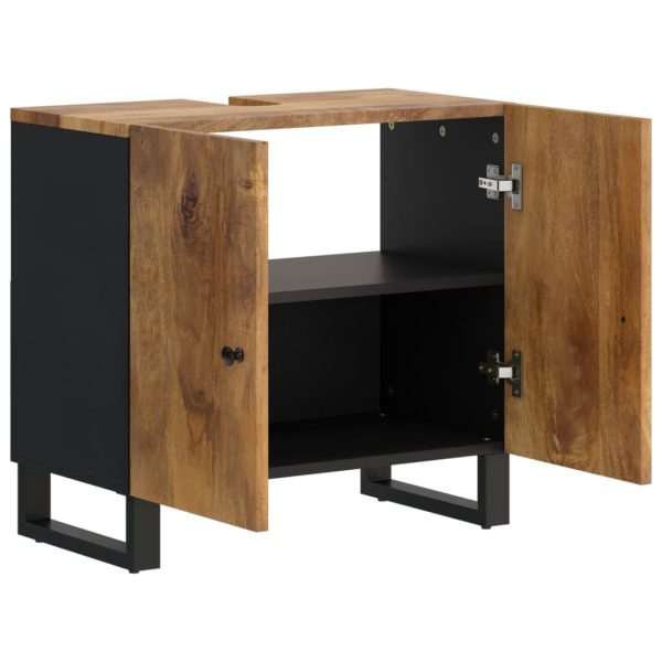 Mobile Lavabo 62x33x58cm Legno Massello Mango Legno Multistrato - Image 3