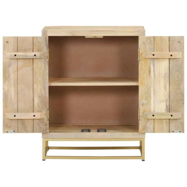 Credenza Con 2 Ante 55x30x70 Cm In Legno Massello Di Mango - Image 3