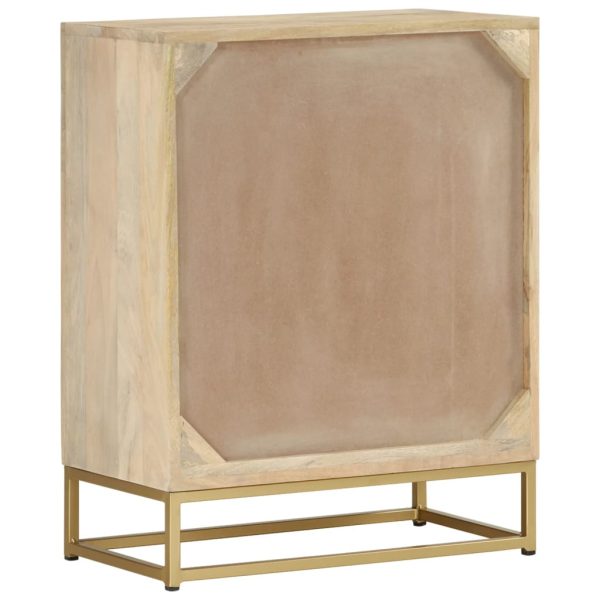 Credenza Con 2 Ante 55x30x70 Cm In Legno Massello Di Mango - Image 5