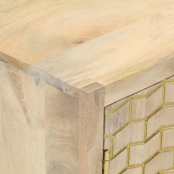 Credenza Con 2 Ante 55x30x70 Cm In Legno Massello Di Mango - Image 6