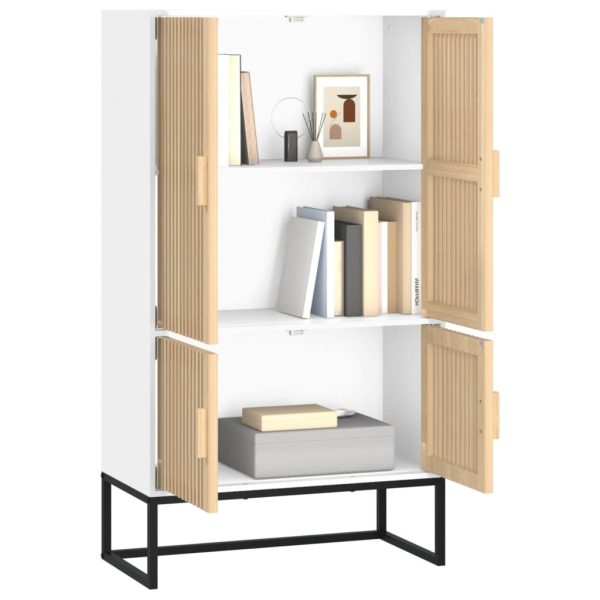 Credenza Bianca 70x35x125 Cm In Legno Multistrato - Image 3
