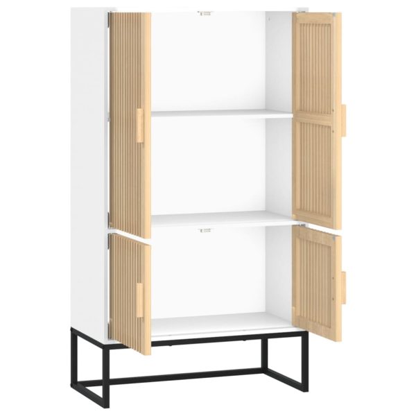 Credenza Bianca 70x35x125 Cm In Legno Multistrato - Image 4