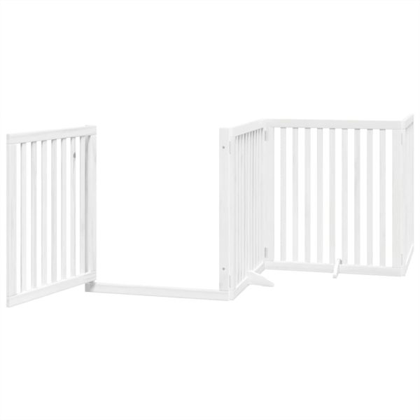Cancello Cani Porta Pieghevole Bianco 4 Pannelli 320 Cm Pioppo - Image 4