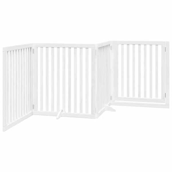 Cancello Cani Porta Pieghevole Bianco 4 Pannelli 320 Cm Pioppo - Image 6