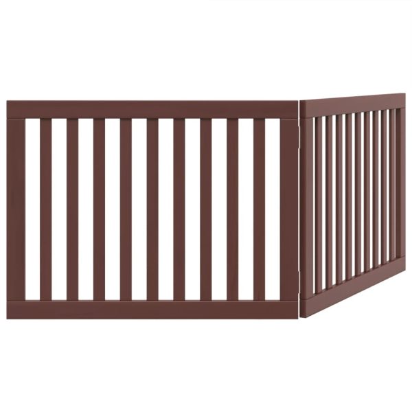 Cancello Cani Pieghevole 2 Pannelli Marrone 160cm Legno Pioppo - Image 6