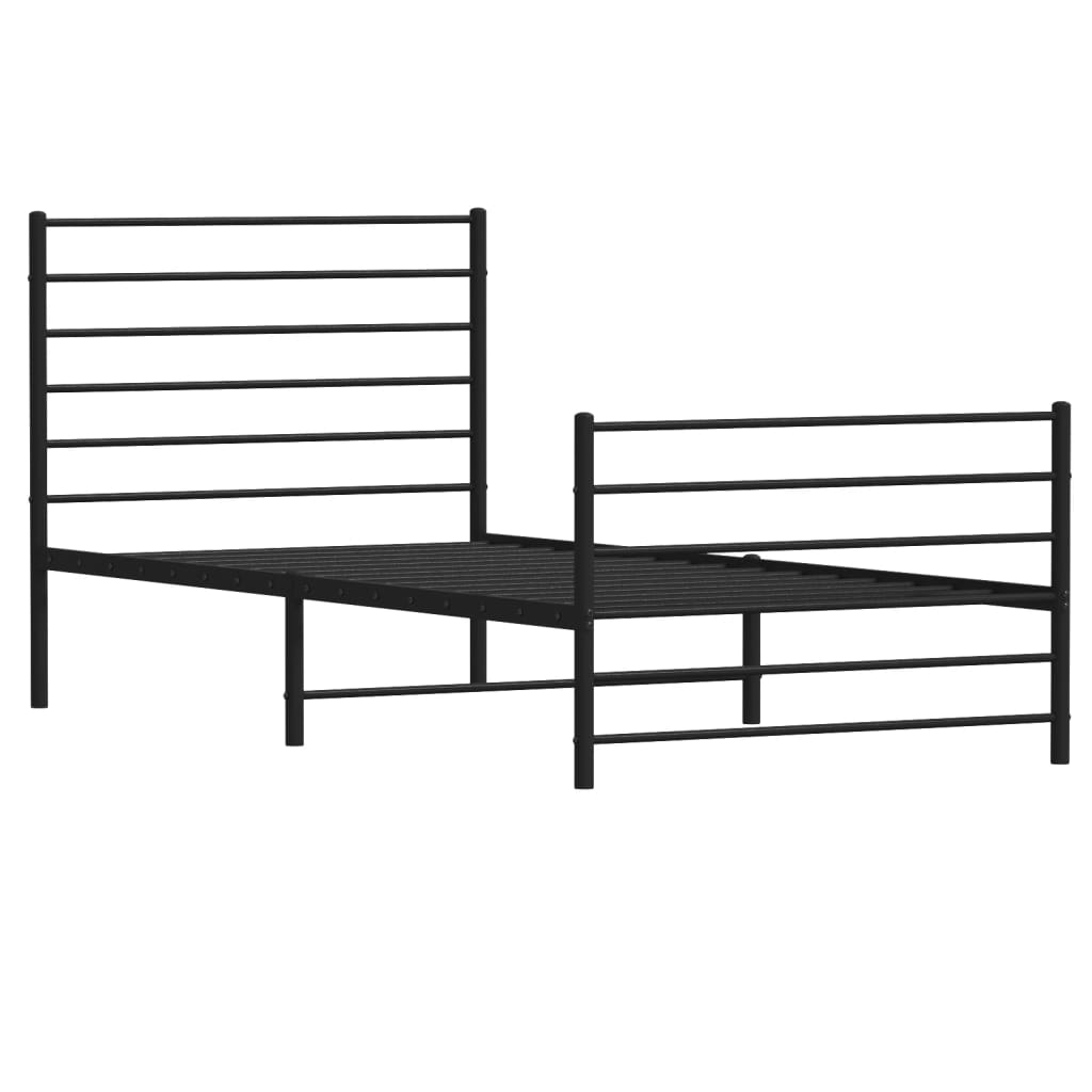 Giroletto Con Testiera E Pediera Metallo Nero 80x200 cm - Image 3