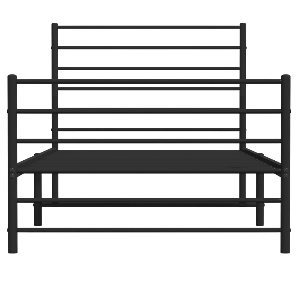 Giroletto Con Testiera E Pediera Metallo Nero 80x200 cm - Image 6