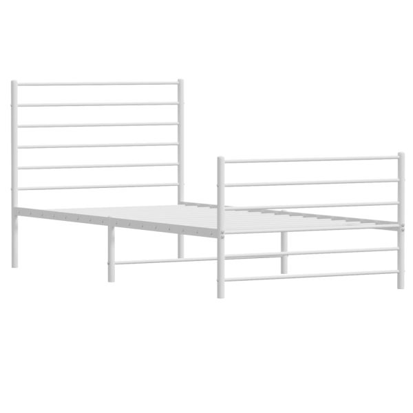 Giroletto Con Testiera E Pediera Metallo Bianco 80x200 cm - Image 3