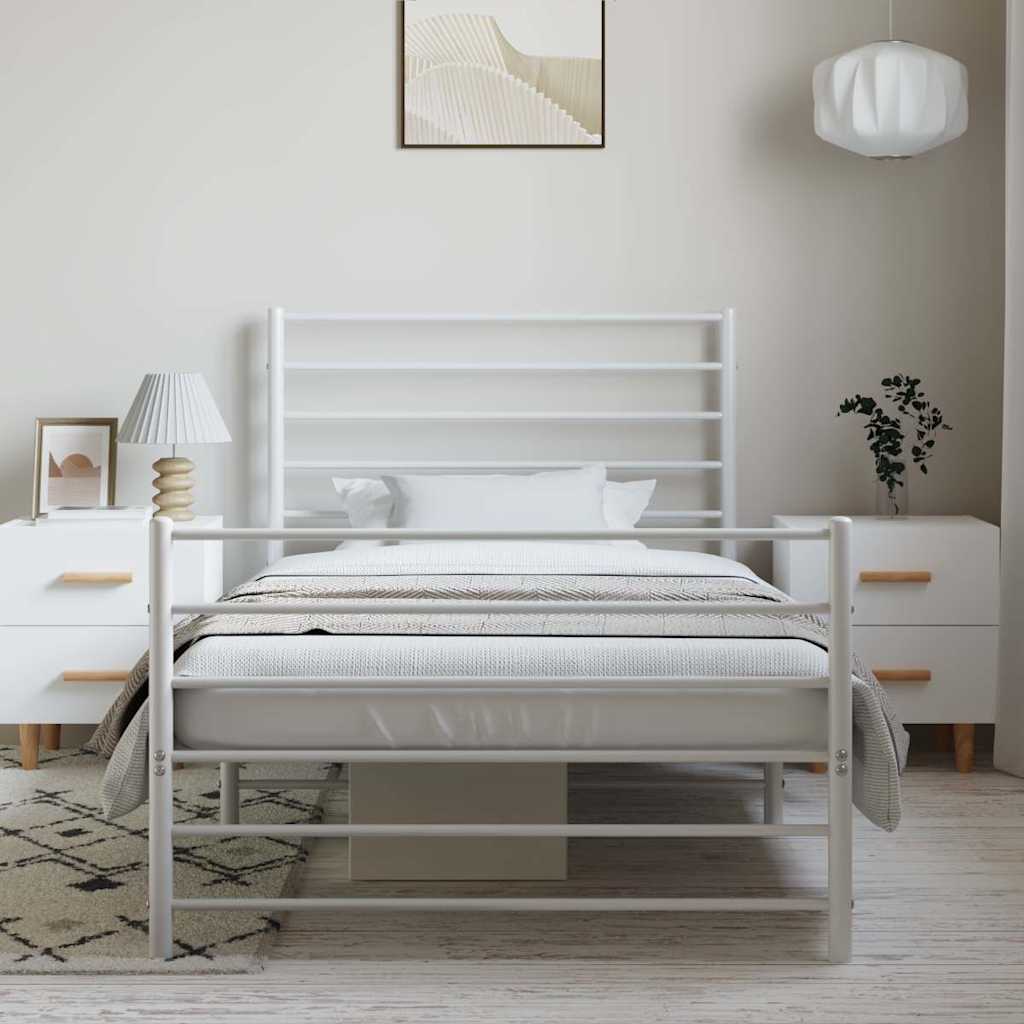 Giroletto Con Testiera E Pediera Metallo Bianco 100x200 cm - Image 3