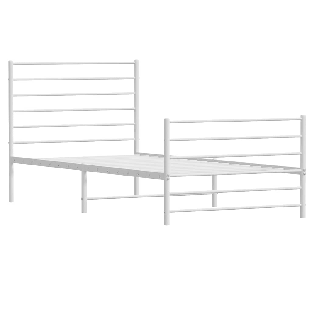 Giroletto Con Testiera E Pediera Metallo Bianco 100x200 cm - Image 4