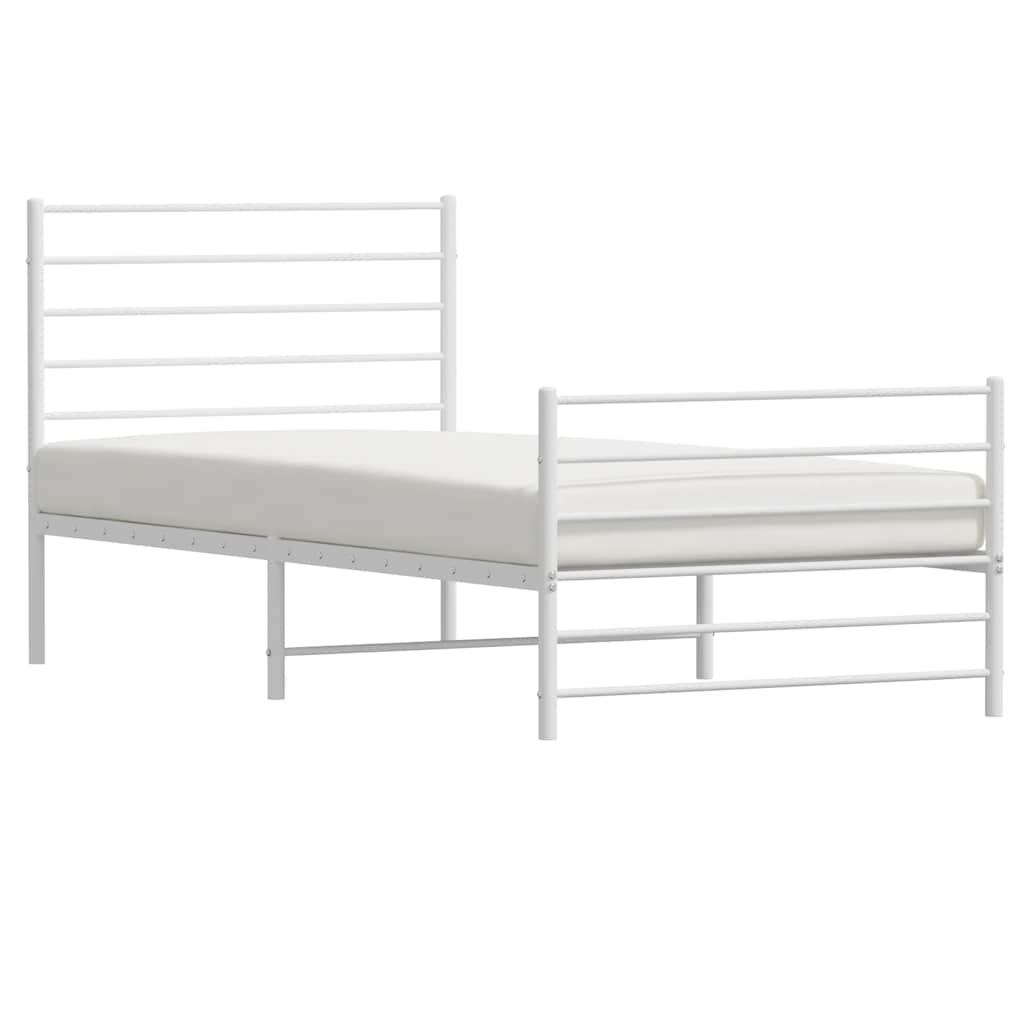 Giroletto Con Testiera E Pediera Metallo Bianco 100x200 cm - Image 5