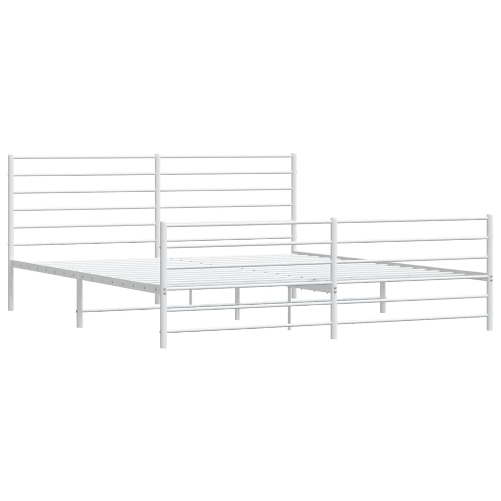 Giroletto Con Testiera E Pediera Metallo Bianco 180x200 cm - Image 3