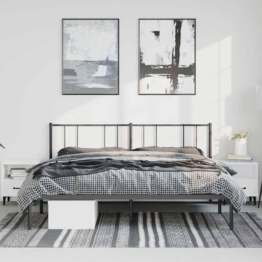 Giroletto Con Testiera In Metallo Nero 193x203 cm - Image 3