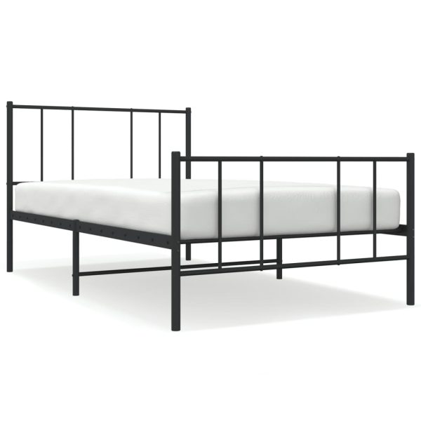 Giroletto Con Testiera E Pediera Metallo Nero 80x200 cm - Image 2