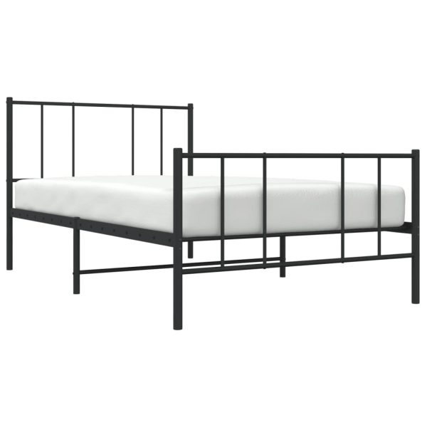 Giroletto Con Testiera E Pediera Metallo Nero 80x200 cm - Image 5