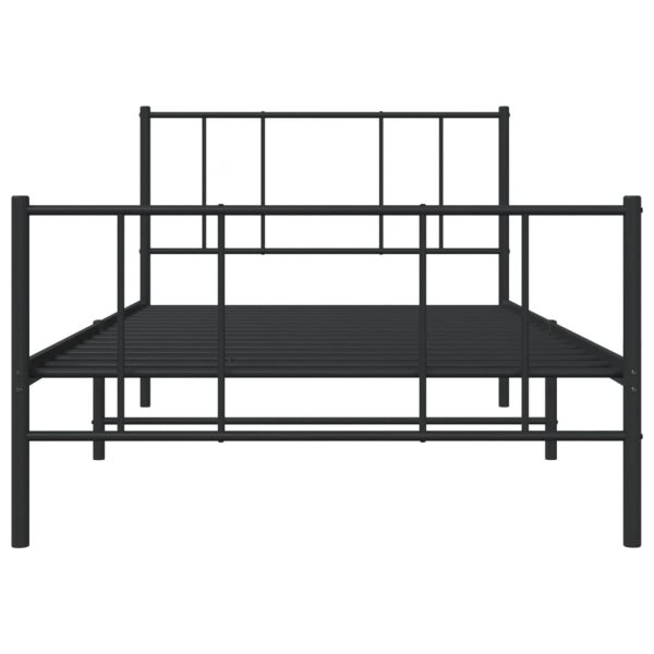 Giroletto Con Testiera E Pediera Metallo Nero 80x200 cm - Image 6