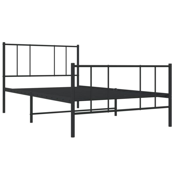 Giroletto Con Testiera E Pediera Metallo Nero 90x190 cm - Image 3