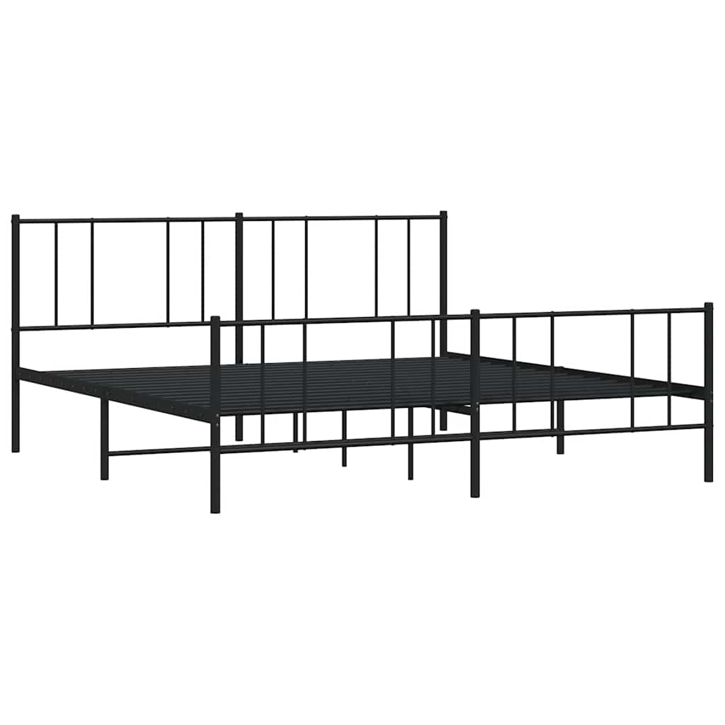 Giroletto Con Testiera E Pediera Metallo Nero 193x203 cm - Image 4