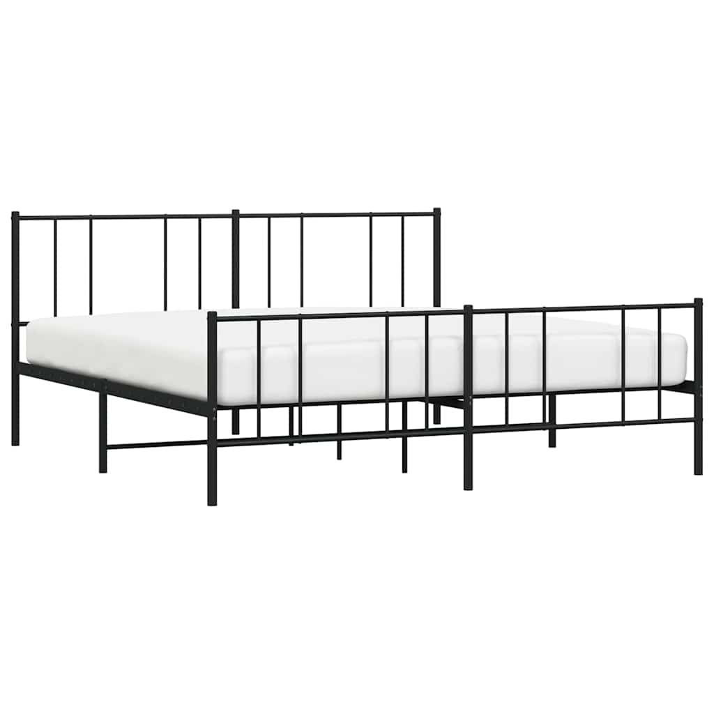 Giroletto Con Testiera E Pediera Metallo Nero 193x203 cm - Image 5
