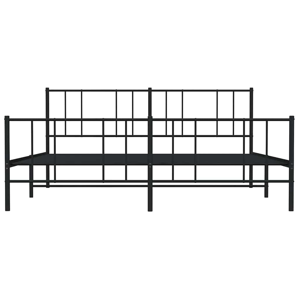 Giroletto Con Testiera E Pediera Metallo Nero 193x203 cm - Image 6