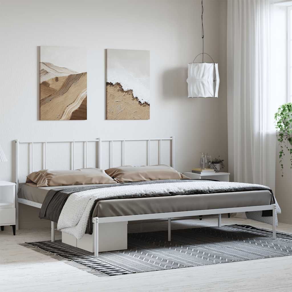 Giroletto Con Testiera Metallo Bianco 193x203 cm