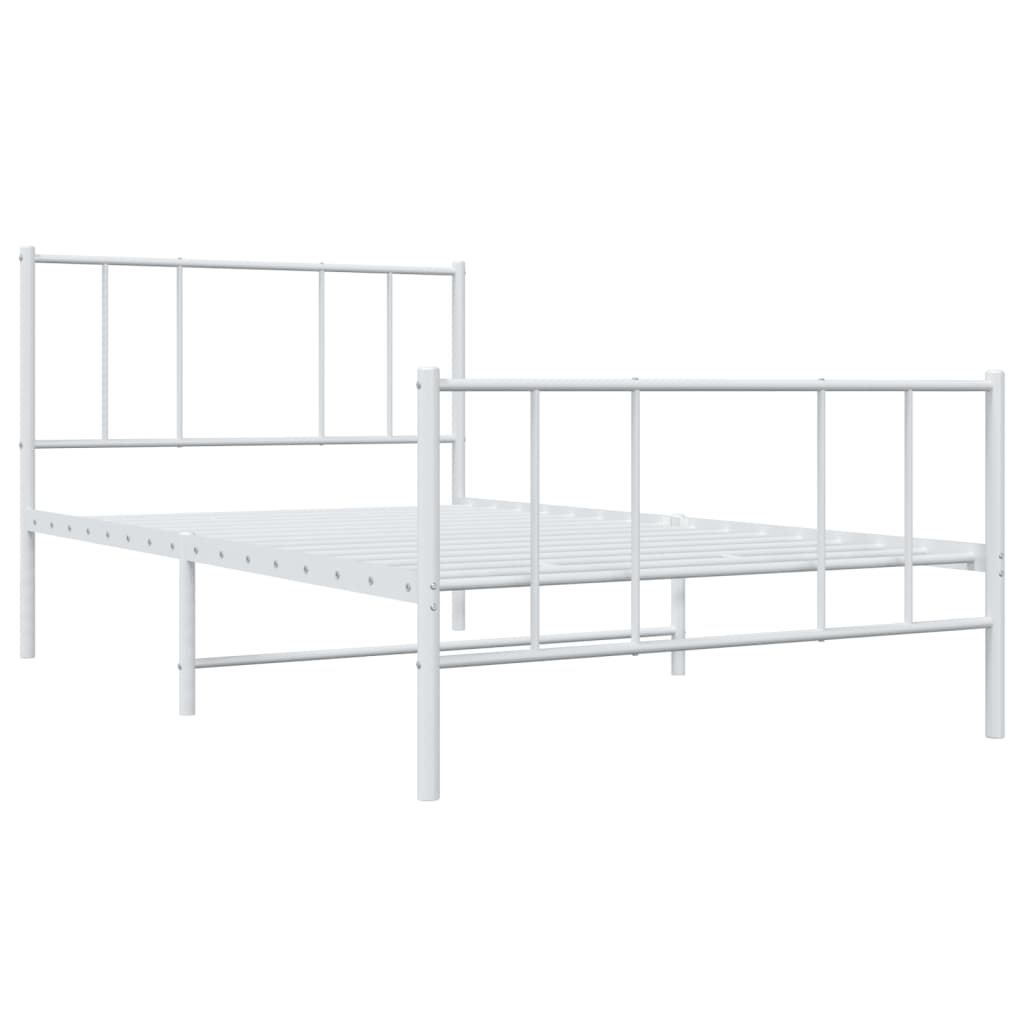 Giroletto Con Testiera E Pediera Metallo Bianco 90x190 cm - Image 3
