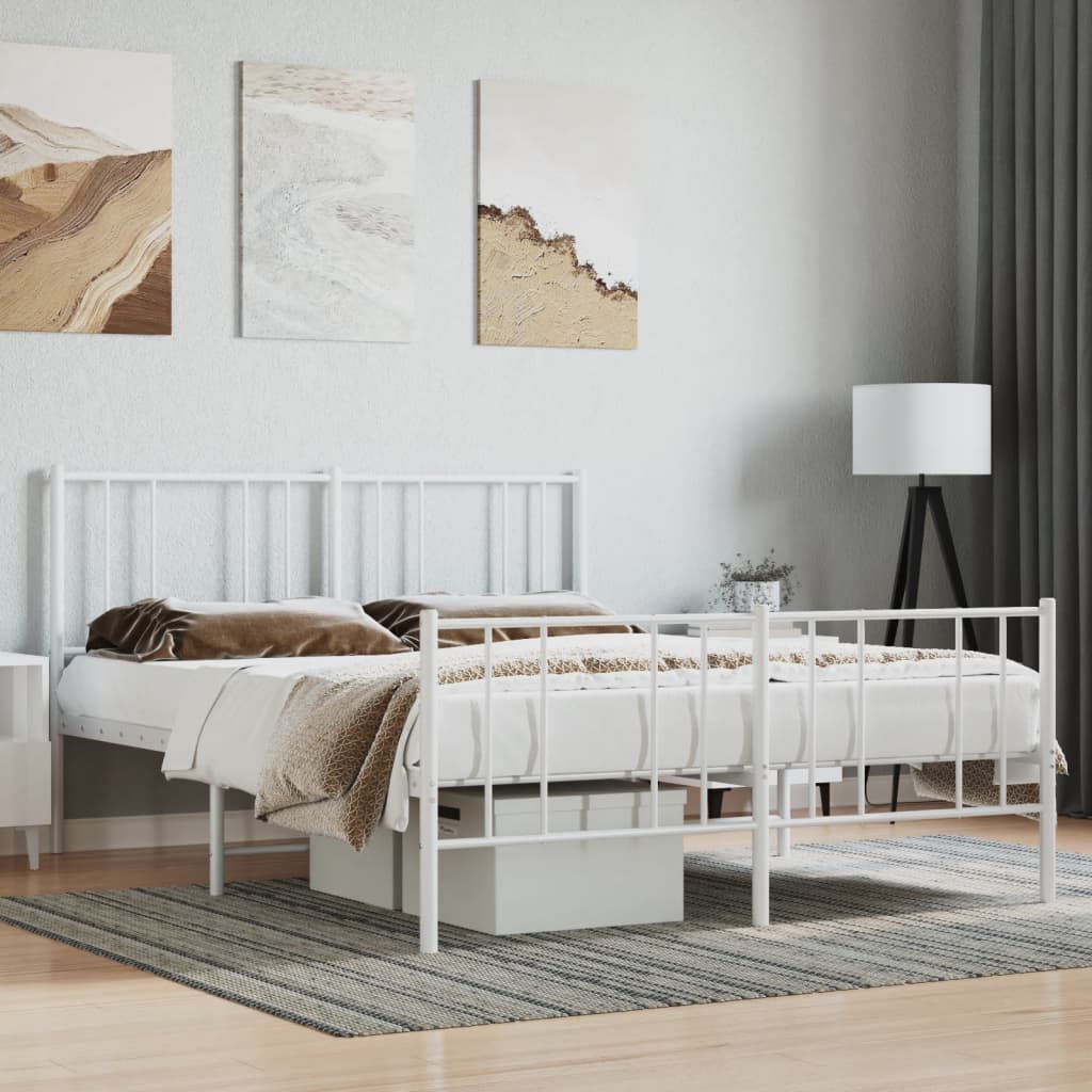 Giroletto Con Testiera E Pediera Metallo Bianco 120x190 cm