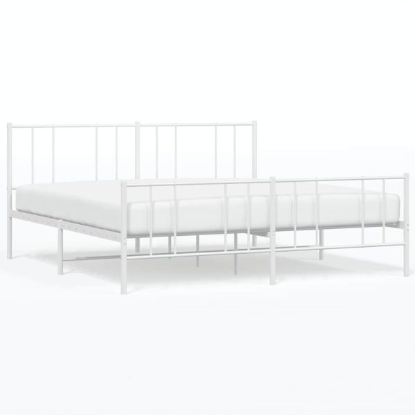 Giroletto Con Testiera E Pediera Metallo Bianco 183x213 cm - Image 2