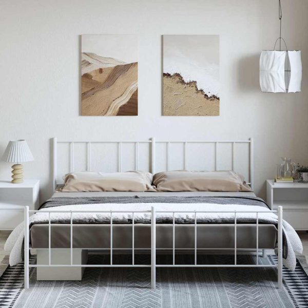 Giroletto Con Testiera E Pediera Metallo Bianco 183x213 cm - Image 3
