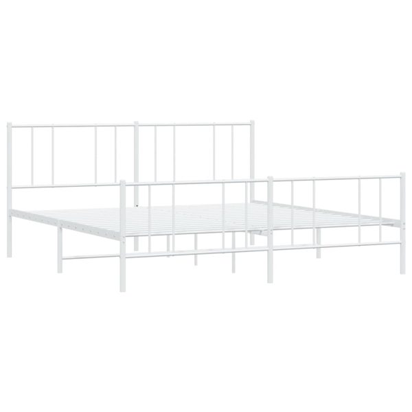 Giroletto Con Testiera E Pediera Metallo Bianco 183x213 cm - Image 4