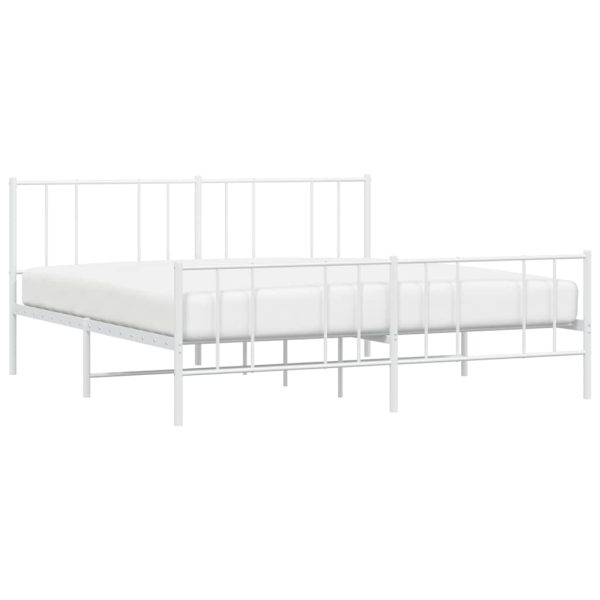 Giroletto Con Testiera E Pediera Metallo Bianco 183x213 cm - Image 5