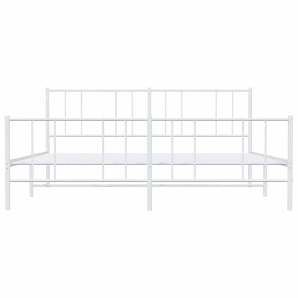 Giroletto Con Testiera E Pediera Metallo Bianco 183x213 cm - Image 6